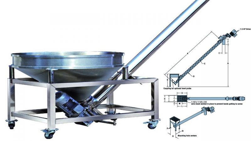 Silo-discharge-and-powder-process-feeding-screw-conveyor